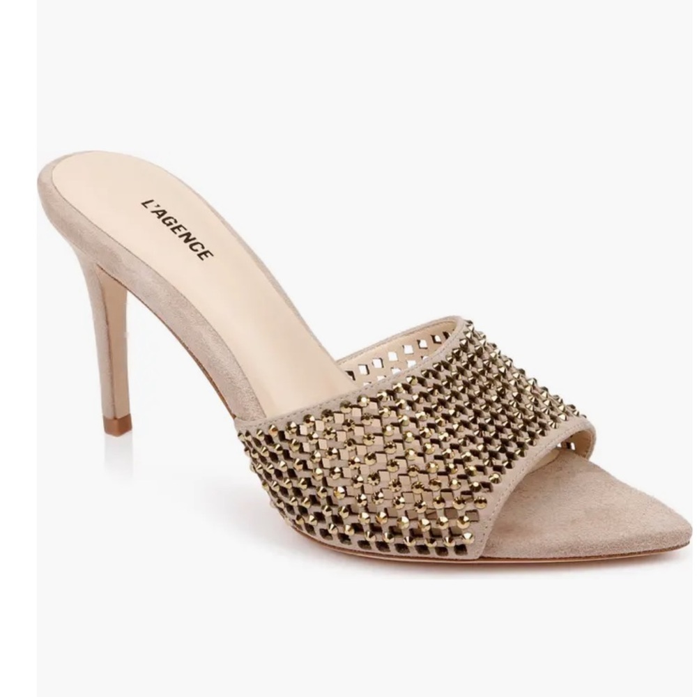 L’Agence Narcise Rhinestone Sandal in Macaroon 10